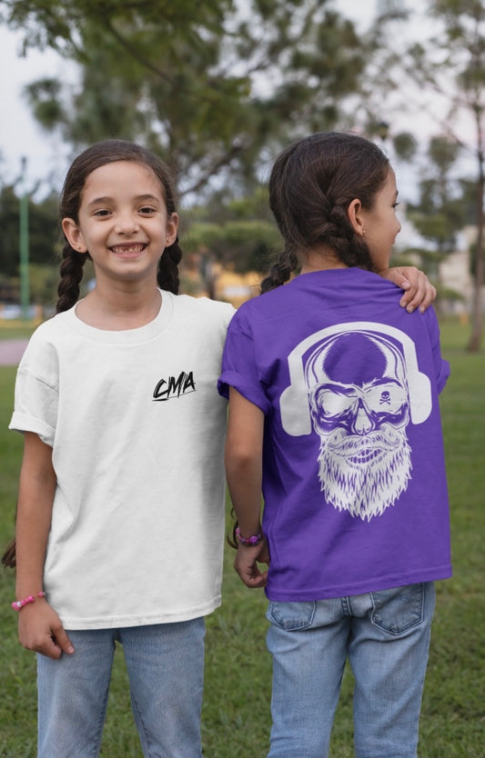 kids CMA skull T-shirt Large logo (back)